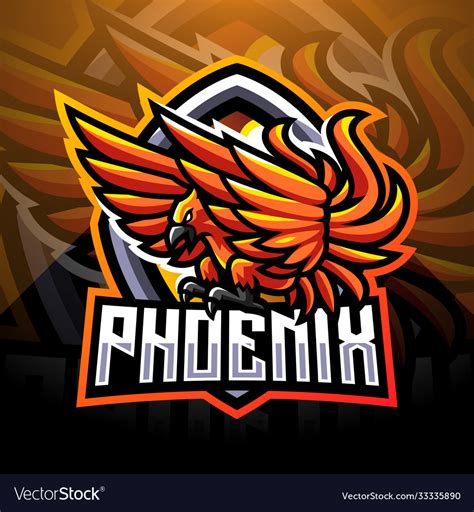 Phoenix Esport Mascot Logo Design Royalty Free Vector Image