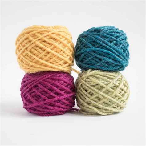 Mini Yarn Ball Set In Bold Colours Worsted Weight Pure Wool 48