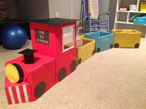 Diy Train For Train First Birthday Party We Used Cardboard Boxes And