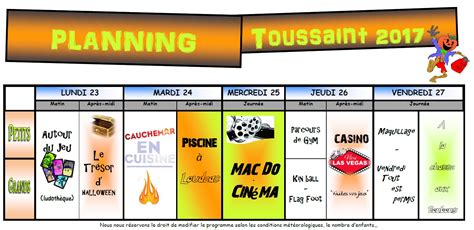 Accueil De Loisirs Vacances De Toussaint 2017 Kleg Infos