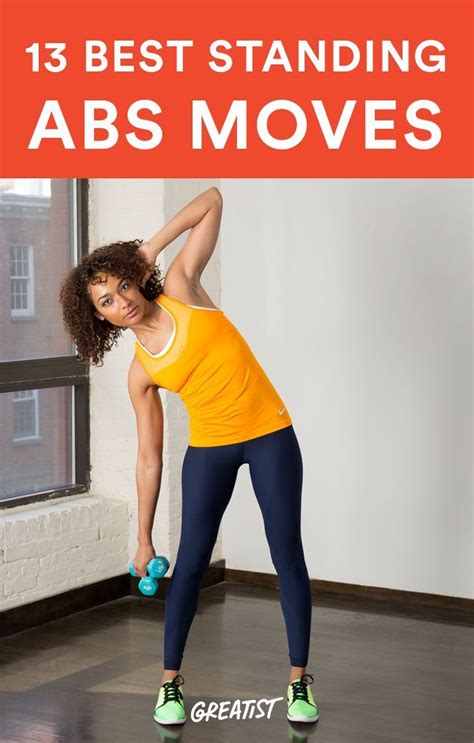 The 13 Best Abs Exercises You Can Do Standing Up Standing Abs Standing Up Ab Workout