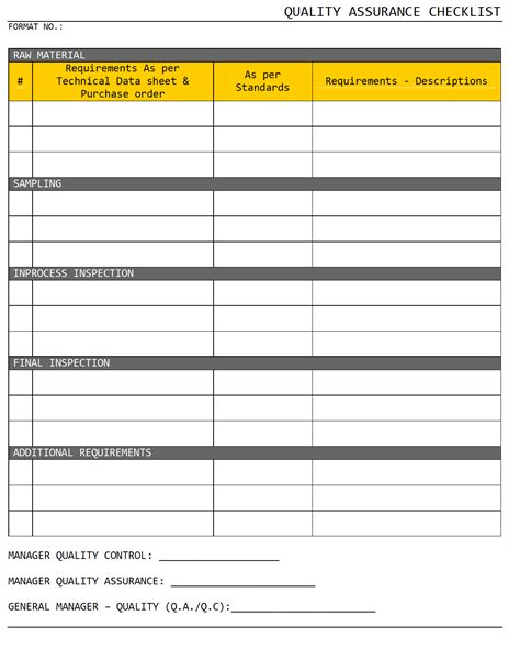 Quality Inspection Form Template