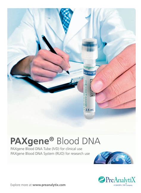 PDF PAXgene Blood DNA PreAnalytiX Tubes Based On Proven BD