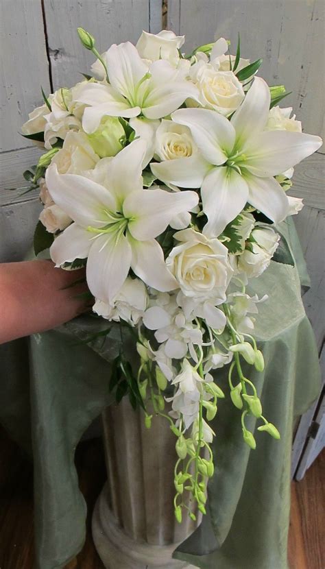 White Cascade Bouquet Designed At Country Florist Waldorf Md June 2014