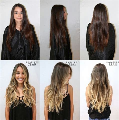 Brown To Blonde Balayage Before And After Before And After Dark Brassy Blonde To Platinum