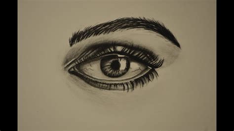 How To Draw Realistic Eye With Charcoal Pencils Step By Step Youtube