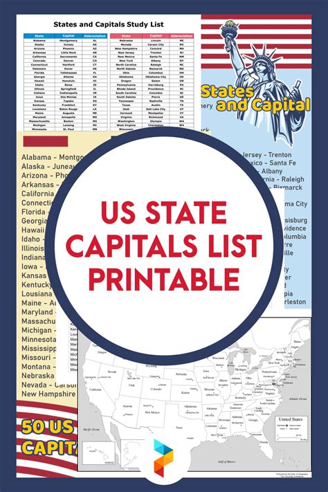 10 Best Us State Capitals List Printable Printablee Com