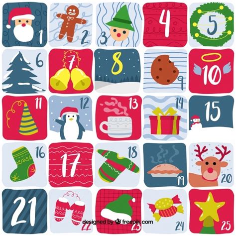 Cute Advent Calendars Vector Free Download