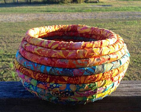 Batik Fabric Coiled Basket Coiled Fabric Basket Coil Pots Pottery