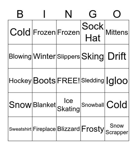 January Bingo Card