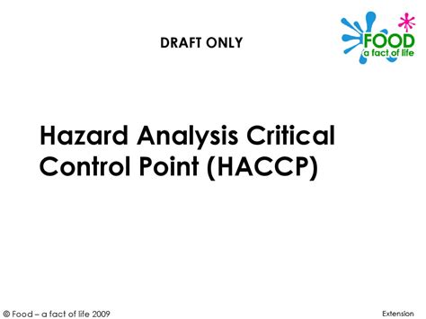 Hazard Analysis Critical Control Point Haccp