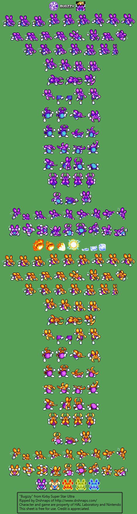 The Spriters Resource Full Sheet View Kirby Super Star Ultra Bugzzy
