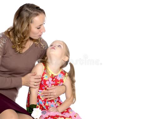 Mother And Little Daughter Gently Embrace Stock Image Image Of Embrace Embracing 133326359