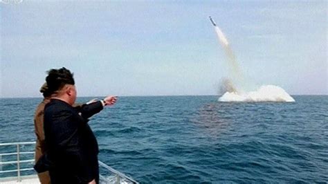 North Korea Kim Jong Un Watches Key Submarine Missile Launch Bbc News