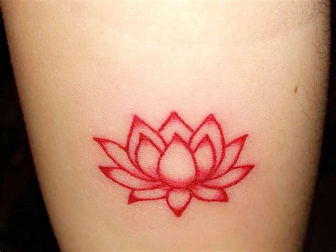 Lotus Flower Tattoo Red Ink