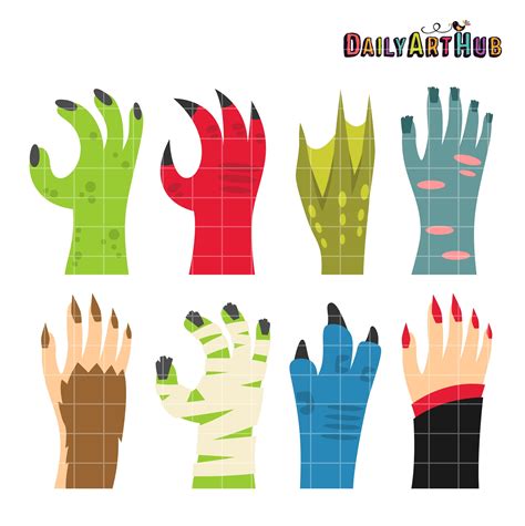 Free Monster Hands Clip Art Set Monster Hands Clip Art Art Set