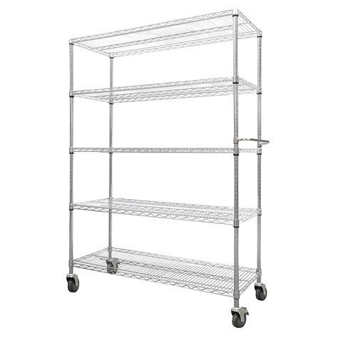 60 x 18 x 72 inch 5 tiers compact movable shelving steel wire shelf household sundries or bulk