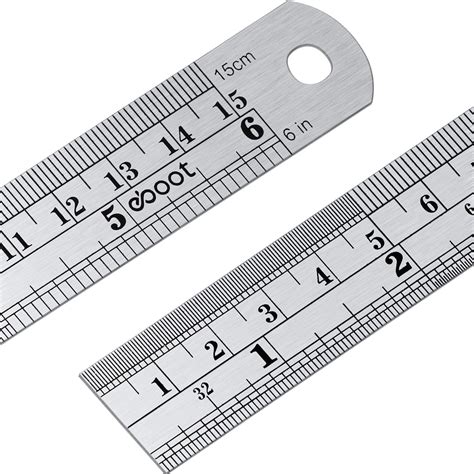 Eboot Stainless Steel Ruler 6 Inch And 6 Inch Metal Rule Kit With