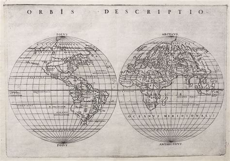 Ruscellis Rare Hemispheres World Map 1574 Michael Jennings Antique