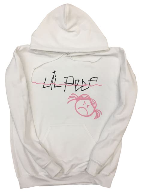 Lil Peep Sad Girl Crying Face Design Hoodie W Black And Pink Logo