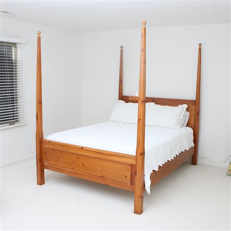 Queen Size Pine Four Poster Bed Frame Ebth