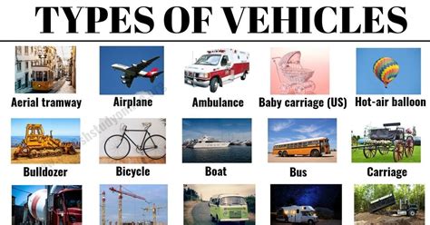 Types Of Vehicles List 30 Vehicle Names With Examples And Esl Images