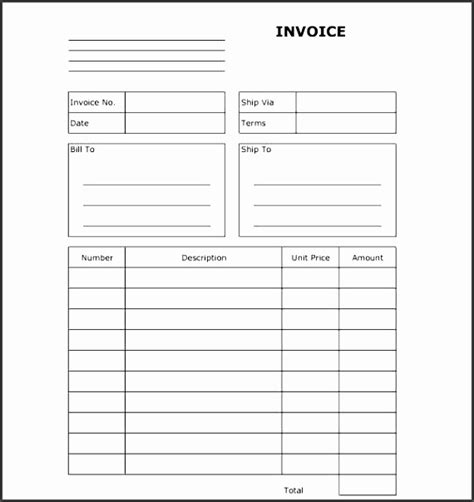 5 Free Printable Invoices Templates Blank Sampletempl