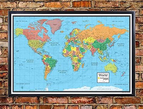 30x48 World Wall Map By Smithsonian Journeys Blue Ocean Edition
