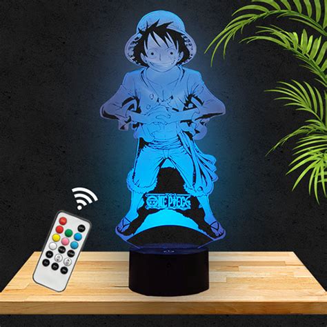 Luffy One Piece 3d Led Lamp With A Base Of Your Choice Pictyourlamp