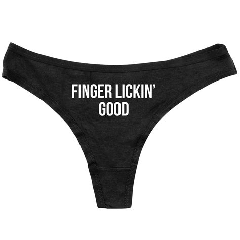 Funny Thongs Finger Lickin Good Gag T Funny Panties Womens Underwear Funny Black