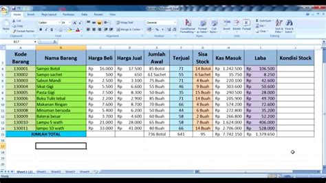 Contoh Pembukuan Penjualan Excel Imagesee