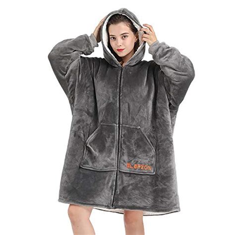 Slepzon Blanket Hoodie Oversized Wearable Blanket Deep Pockets
