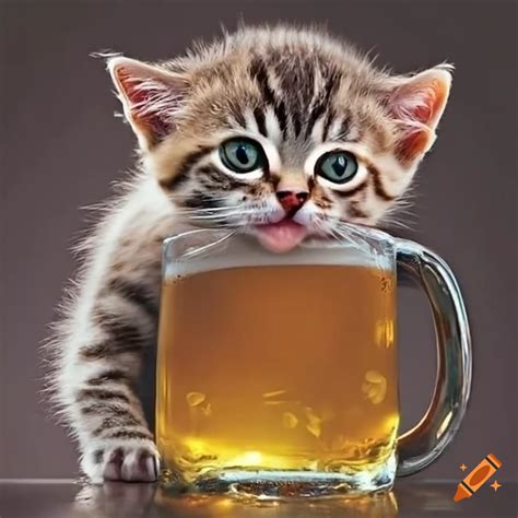 Kitten With A Beer On Craiyon