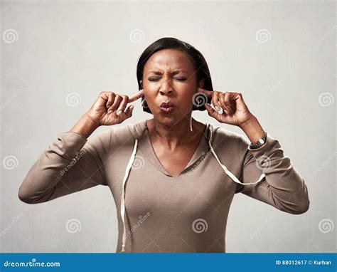 Black Woman Hearing Anything Stock Image Image Of Antisocial Caulk