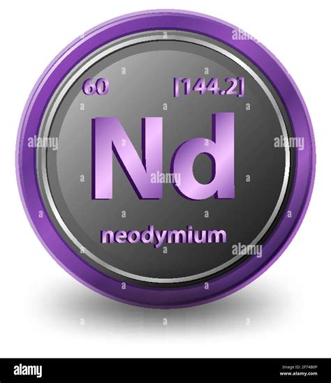 Neodymium Chemical Element Chemical Symbol With Atomic Number And