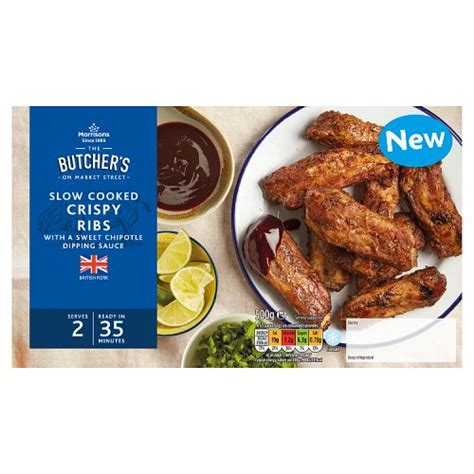 Morrisons The Butchers On Market Street Slow Cooked Crispy Ribs 500g Really Good Culture