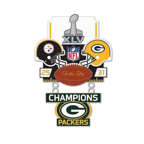 Super Bowl Xlv Steelers Vs Packers Champion Lapel Pin Packers