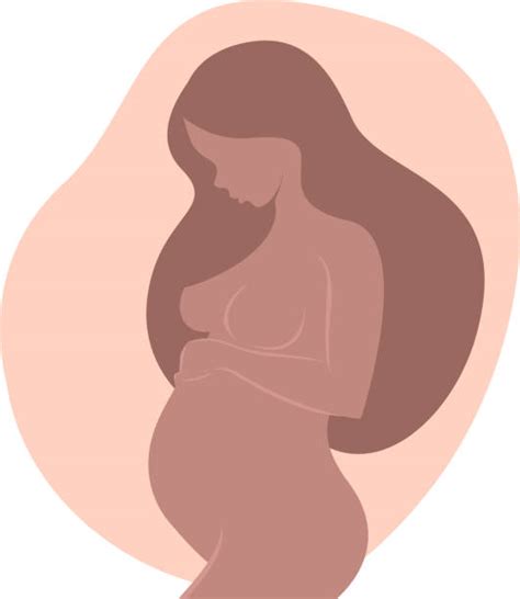 Black Woman Pregnant Belly Drawing Illustrations Royalty Free Vector