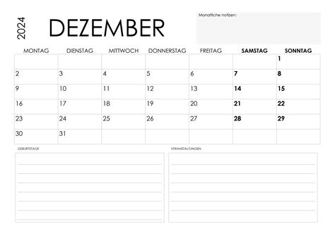 Kalender Dezember 2024 Kalendersu