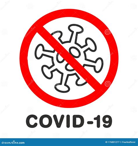 Stop Coronavirus Red Sign No Covid 19 Sign Stock Vector Illustration