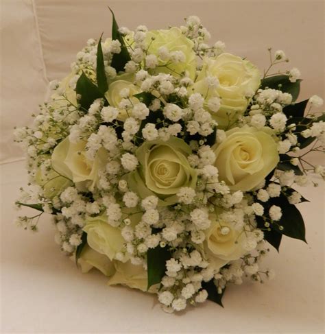 Sandras Flower Studio Ivory Roses And Gyp Wedding Flowers