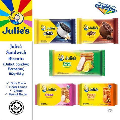 julie s sandwich biscuits 110g 135g shopee malaysia