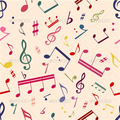 Musical Notes Seamless Pattern Graphicriver
