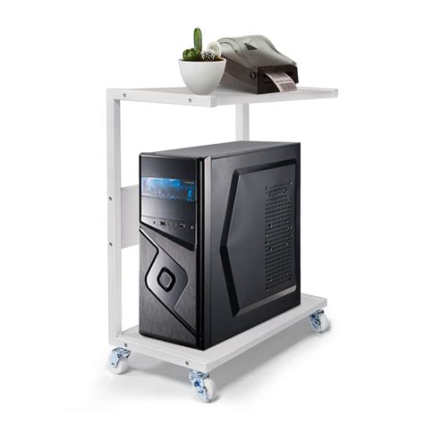 Buy Computer Tower Stand White Hakkalights C Shaped 2 Tier Desktop Pc