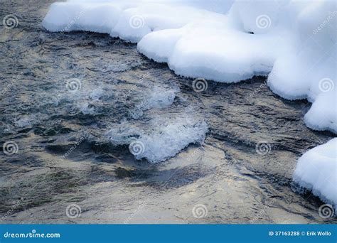 Frozen River Stock Photo Image Of Snowfall Environment 37163288