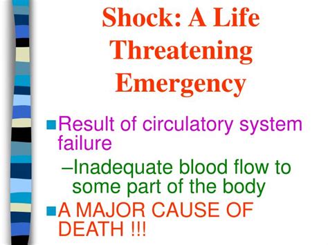 Ppt Shock A Life Threatening Emergency Powerpoint Presentation Free