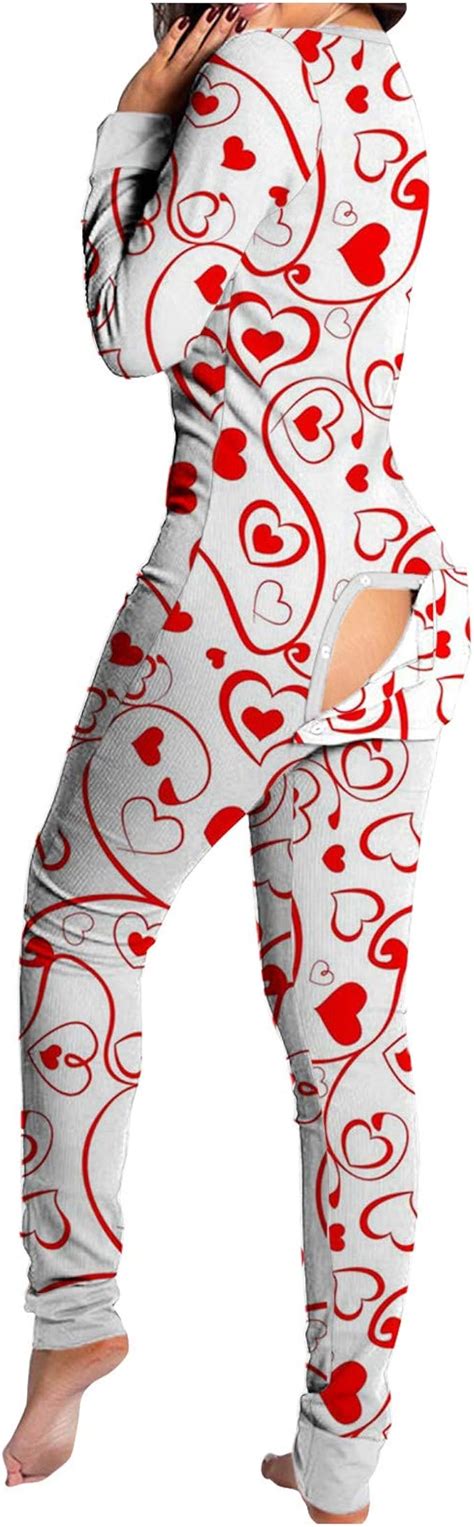 Ma87 Damen Sexy Schlafanzug Lange Jumpsuit Pyjama Mit Love Liebe Motiv Jumpsuit Overall