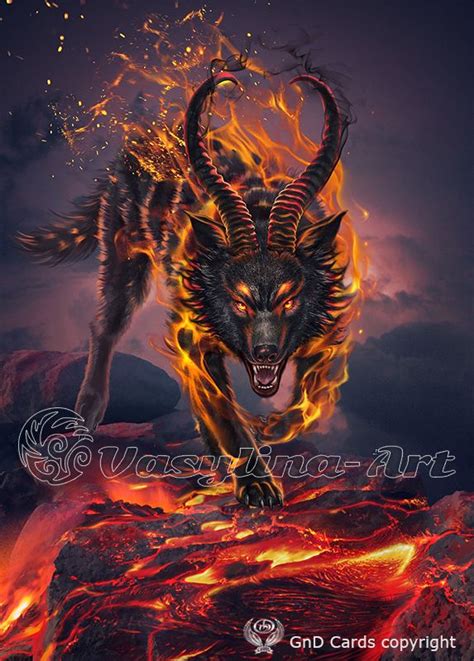 Wolf Elemental By Vasylina On Deviantart Mythical Creatures Art