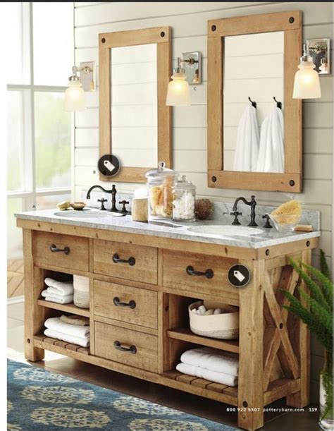 Shop pottery barn saudi arabia online! Faded wood bathroom vanity with open shelving (Pottery ...