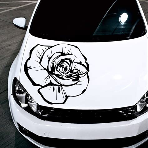 Amazon Com Car Decals Hood Decal Vinyl Sticker Rose Flower Floral Auto Decor Graphics OS